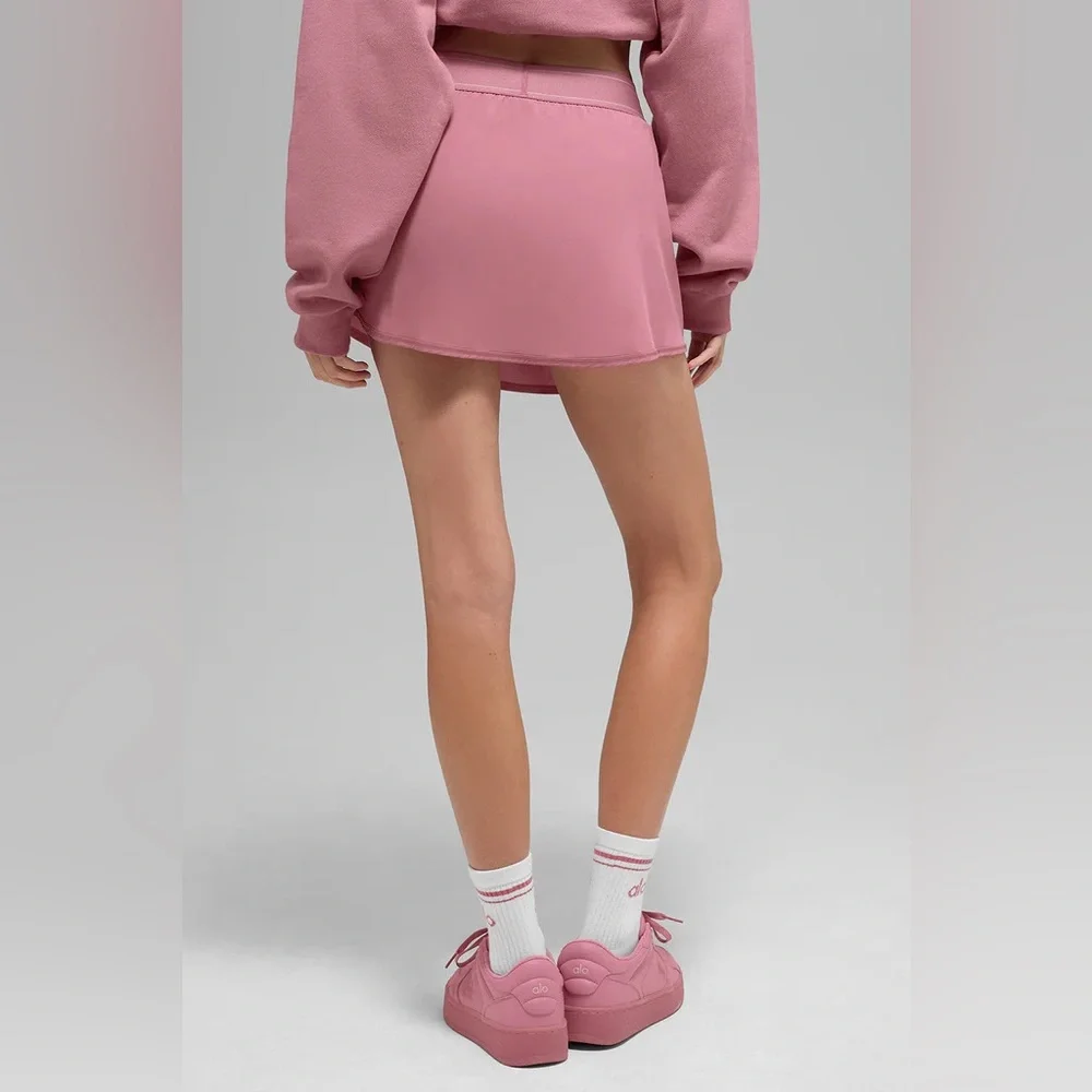 Alo Yoga Match Point Tennis Skirt Pink Wild Rose XS